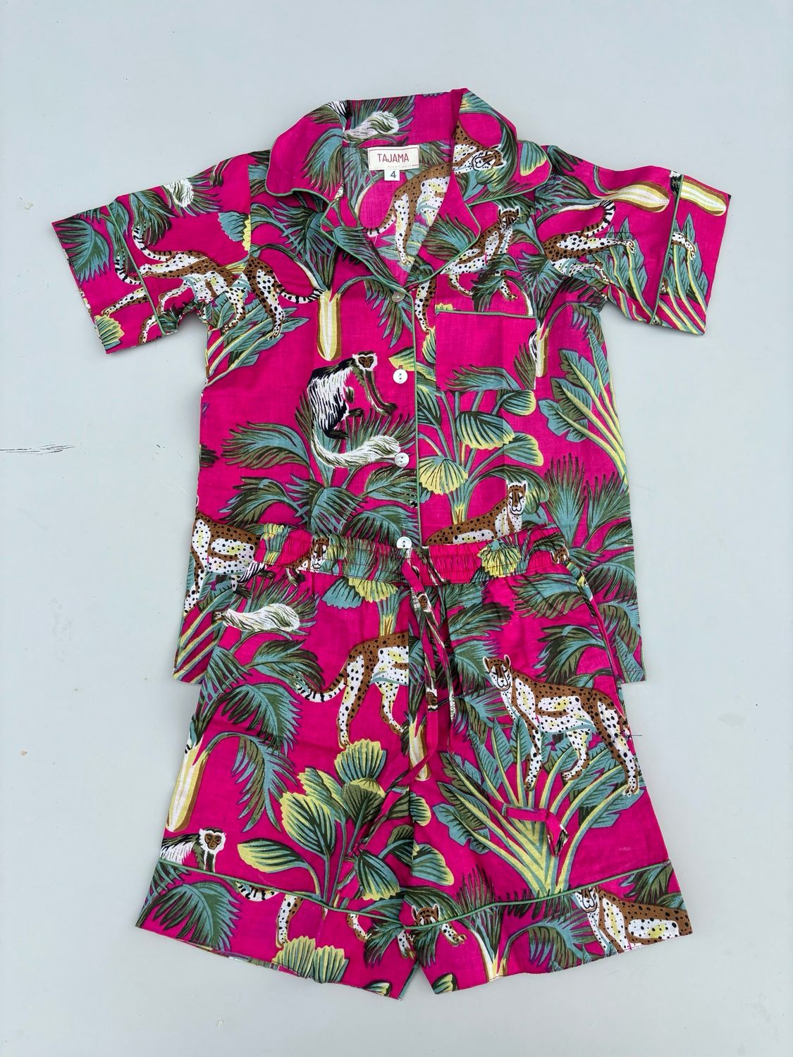 Pigiama scimmie rosa corto bambin*