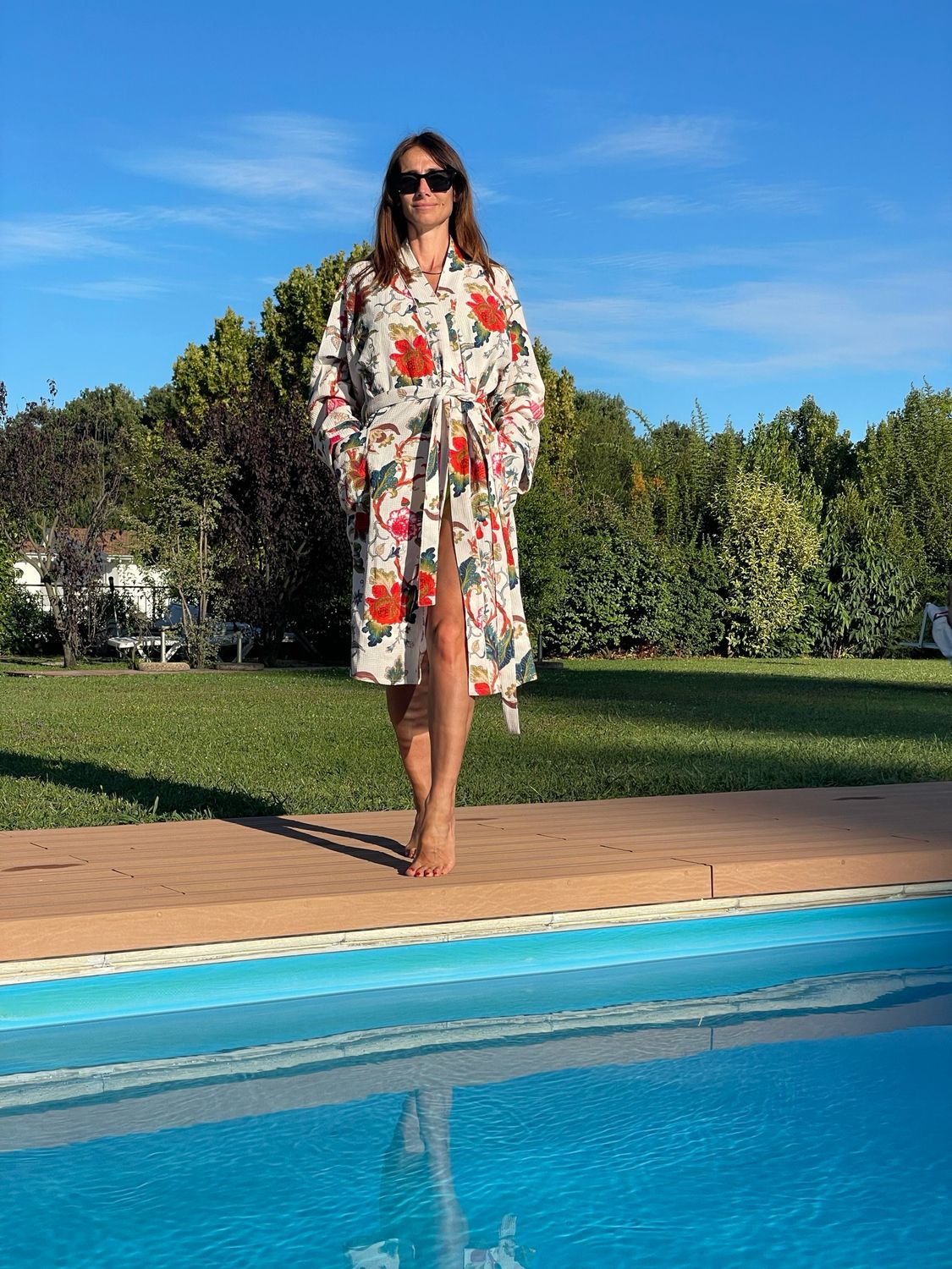 accappatoio fiori bianco