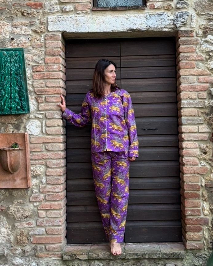 Pigiama ghepardo viola