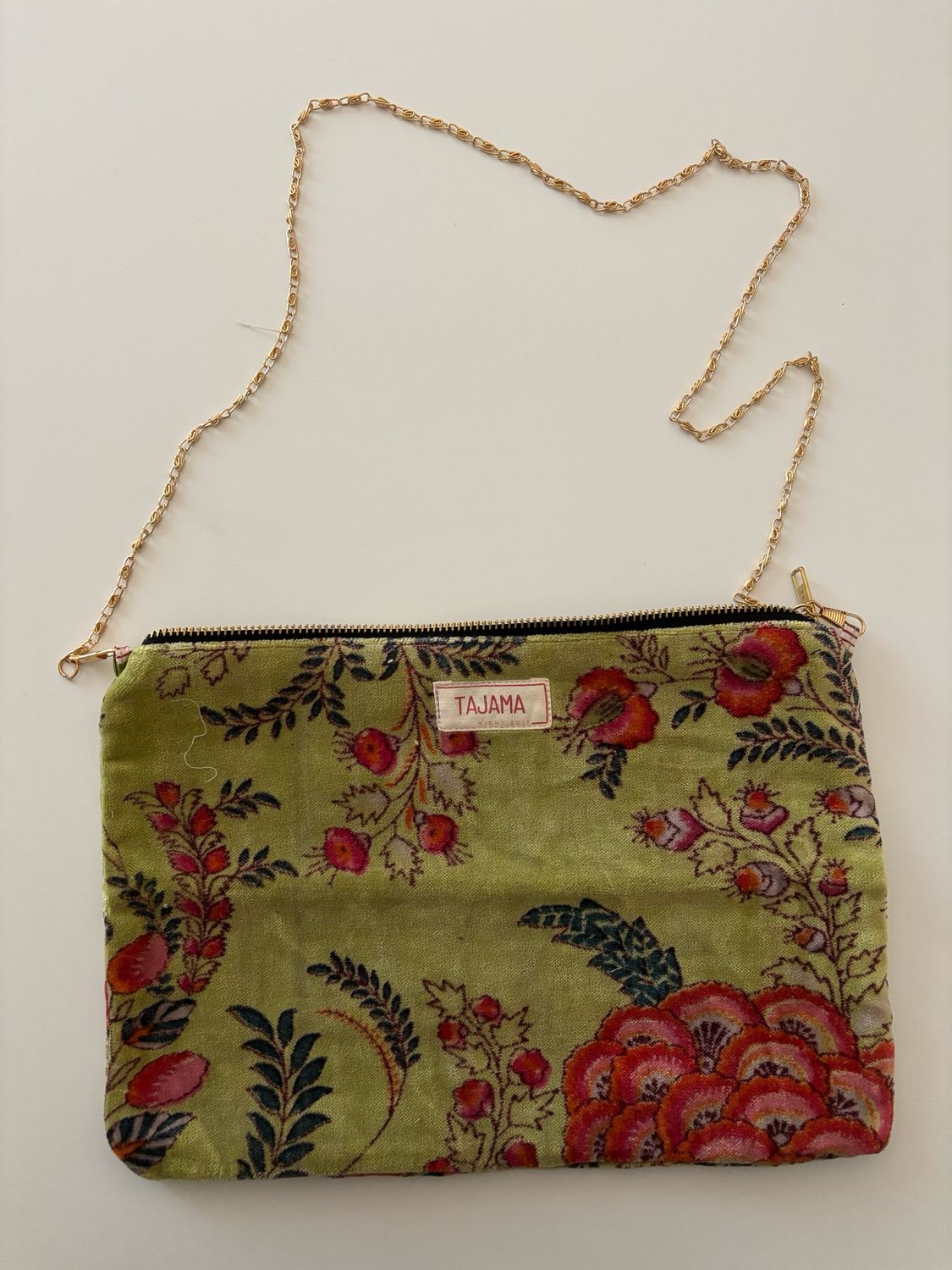 Borsetta velluto blu verde