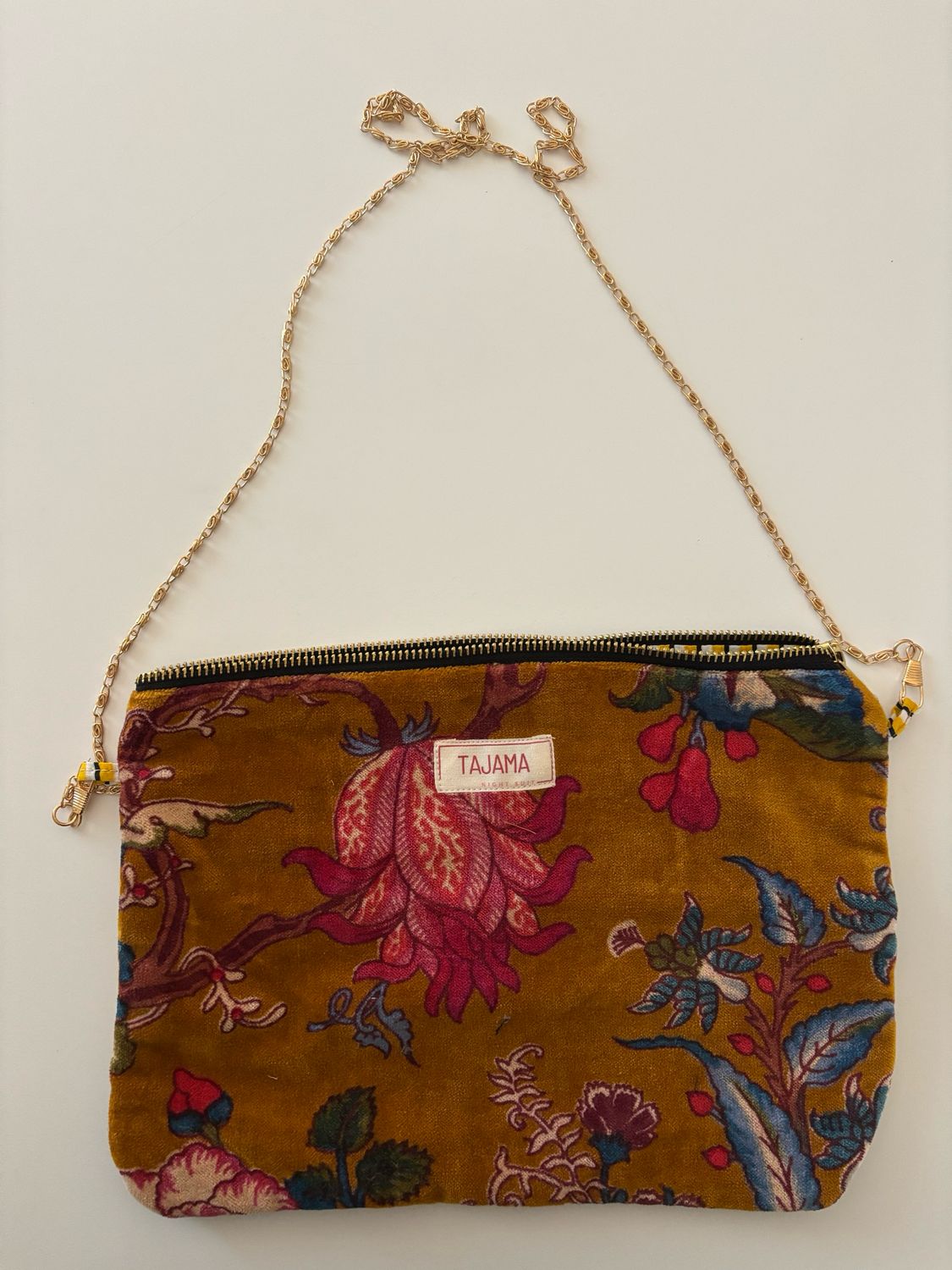 Borsetta velluto ocra