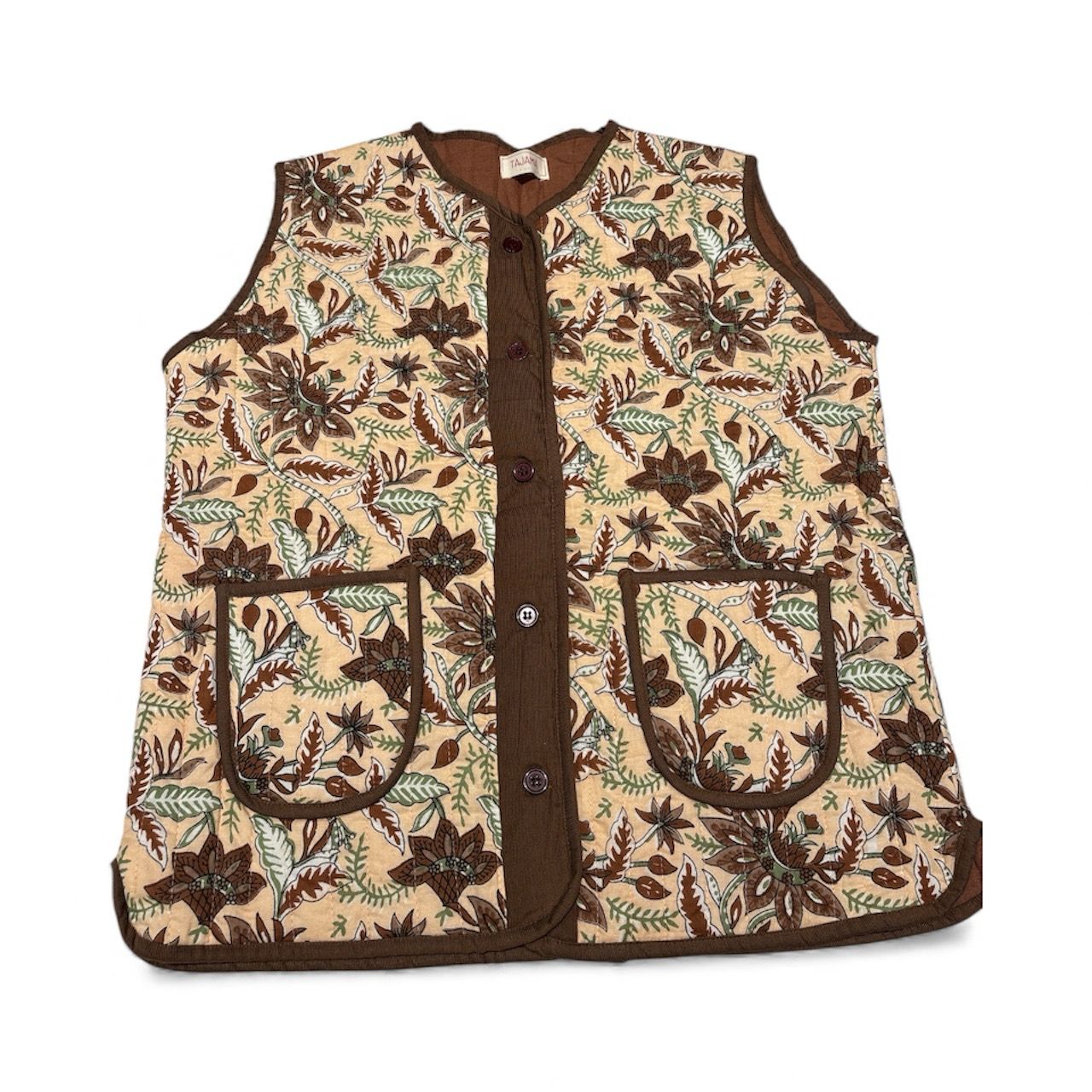 Gilet trapuntato marrone