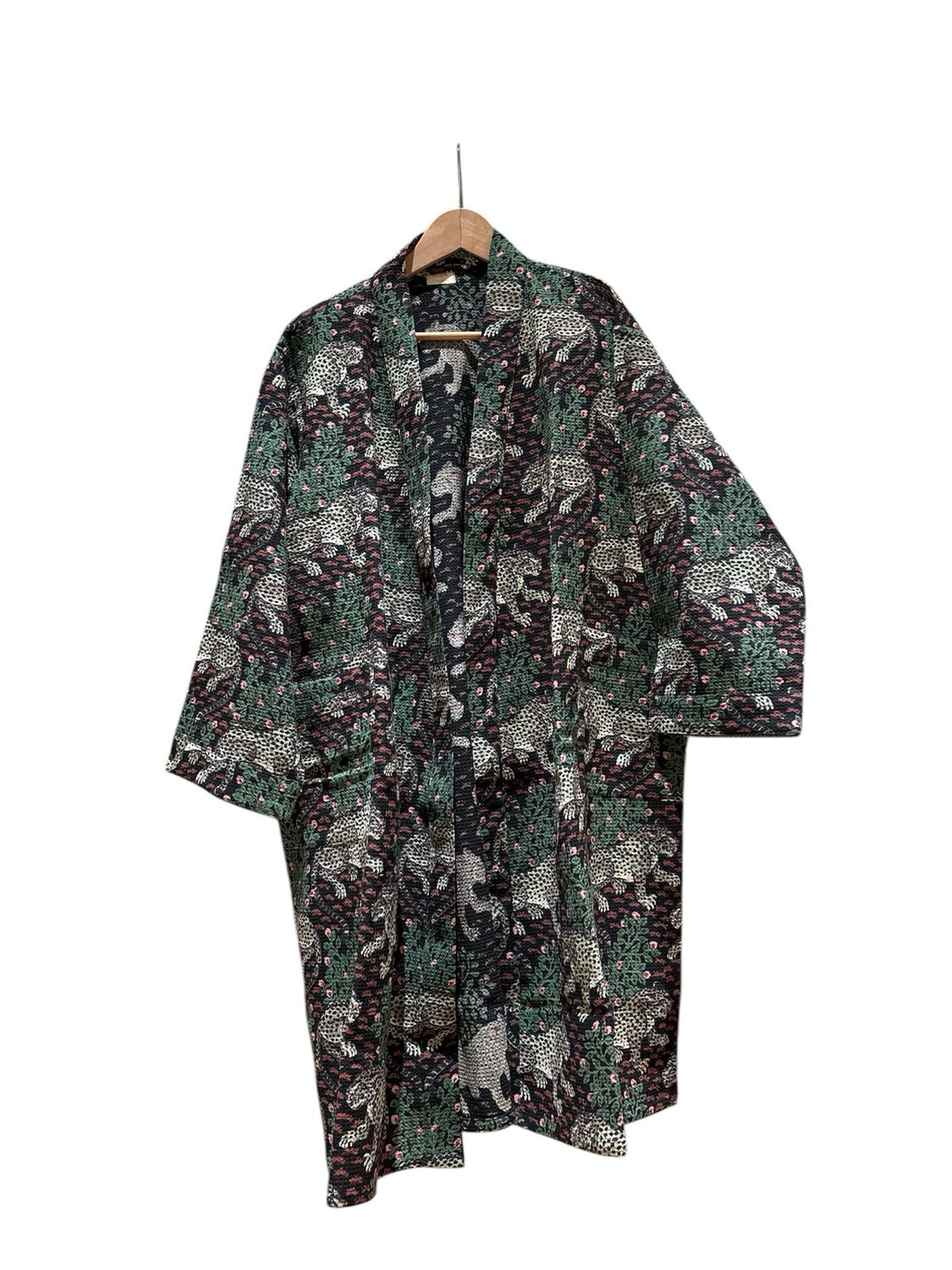 accappatoio tigri nero con cappuccio