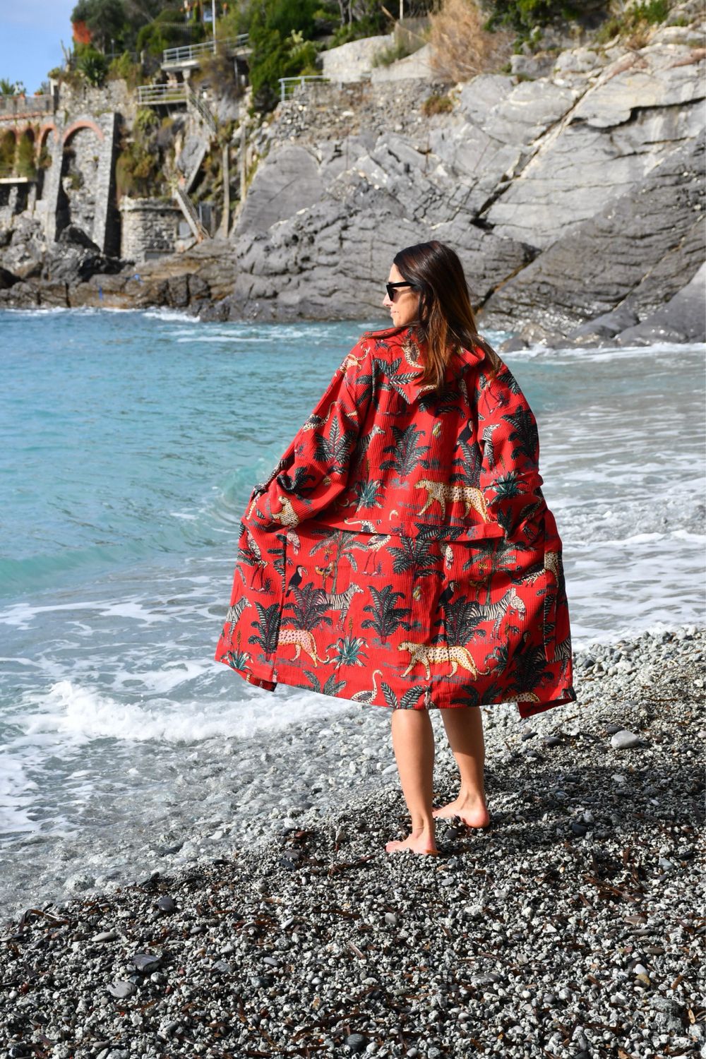 accappatoio safari rosso senza cappuccio