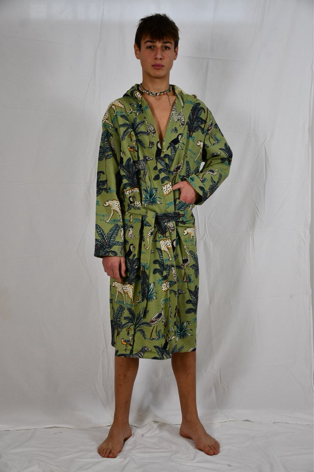 accappatoio safari verde uomo