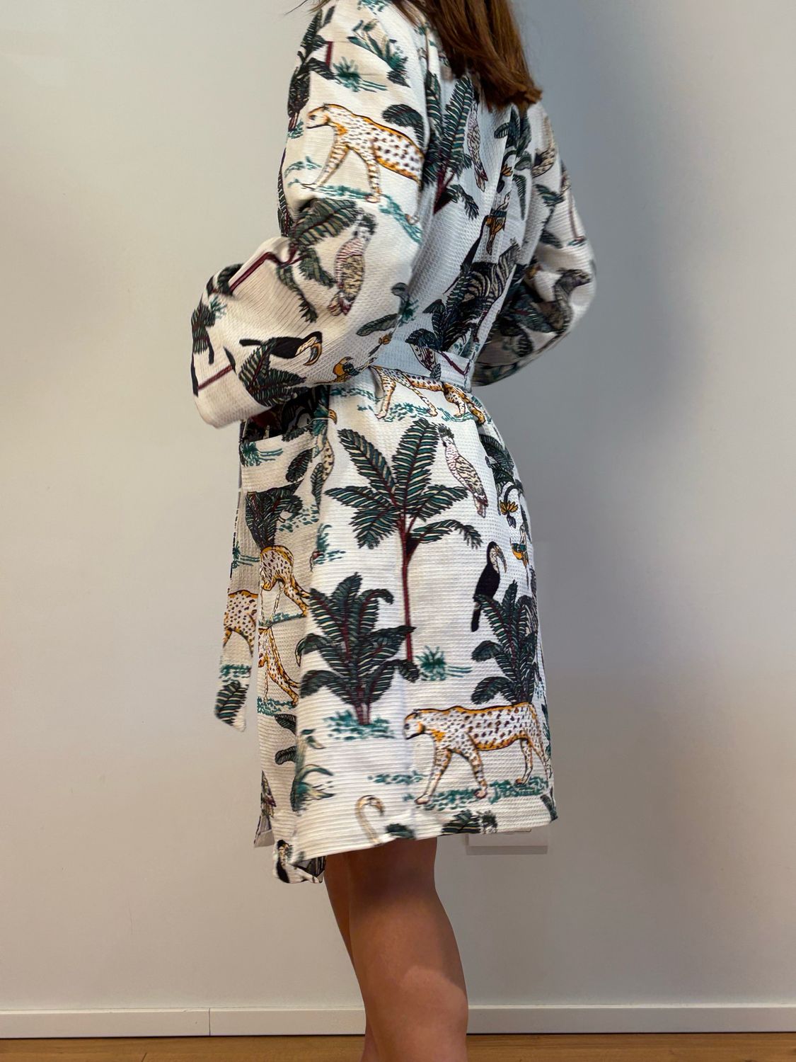 Accappatoio safari bianco senza cappuccio