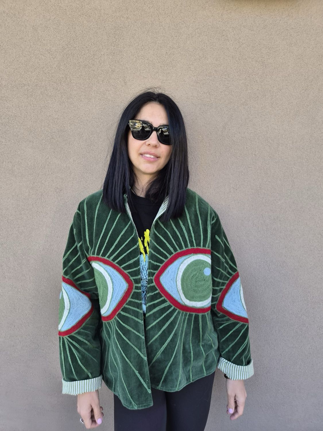 Giacca in velluto con ricami suzani