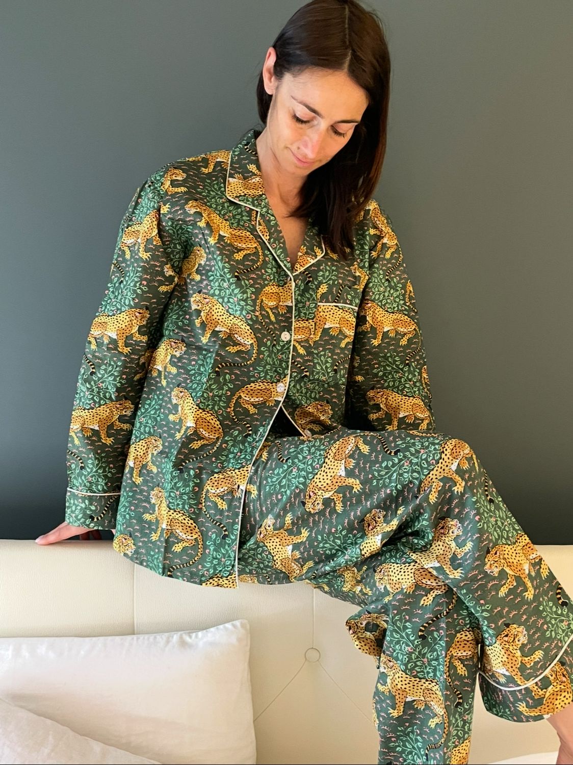 Pigiama ghepardi verde