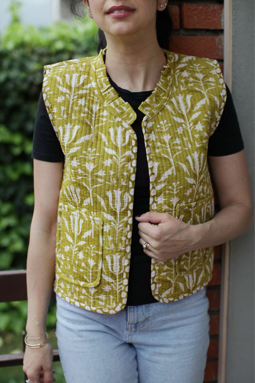 Gilet trapuntato verde