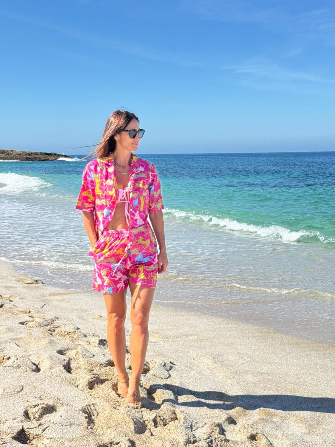 Pigiama corto donna Jungle Pink