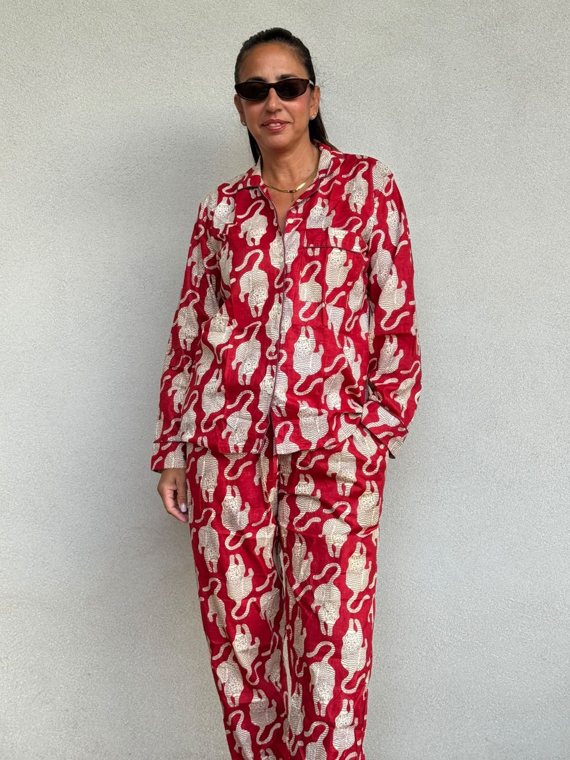 Pigiama tigri rosso
