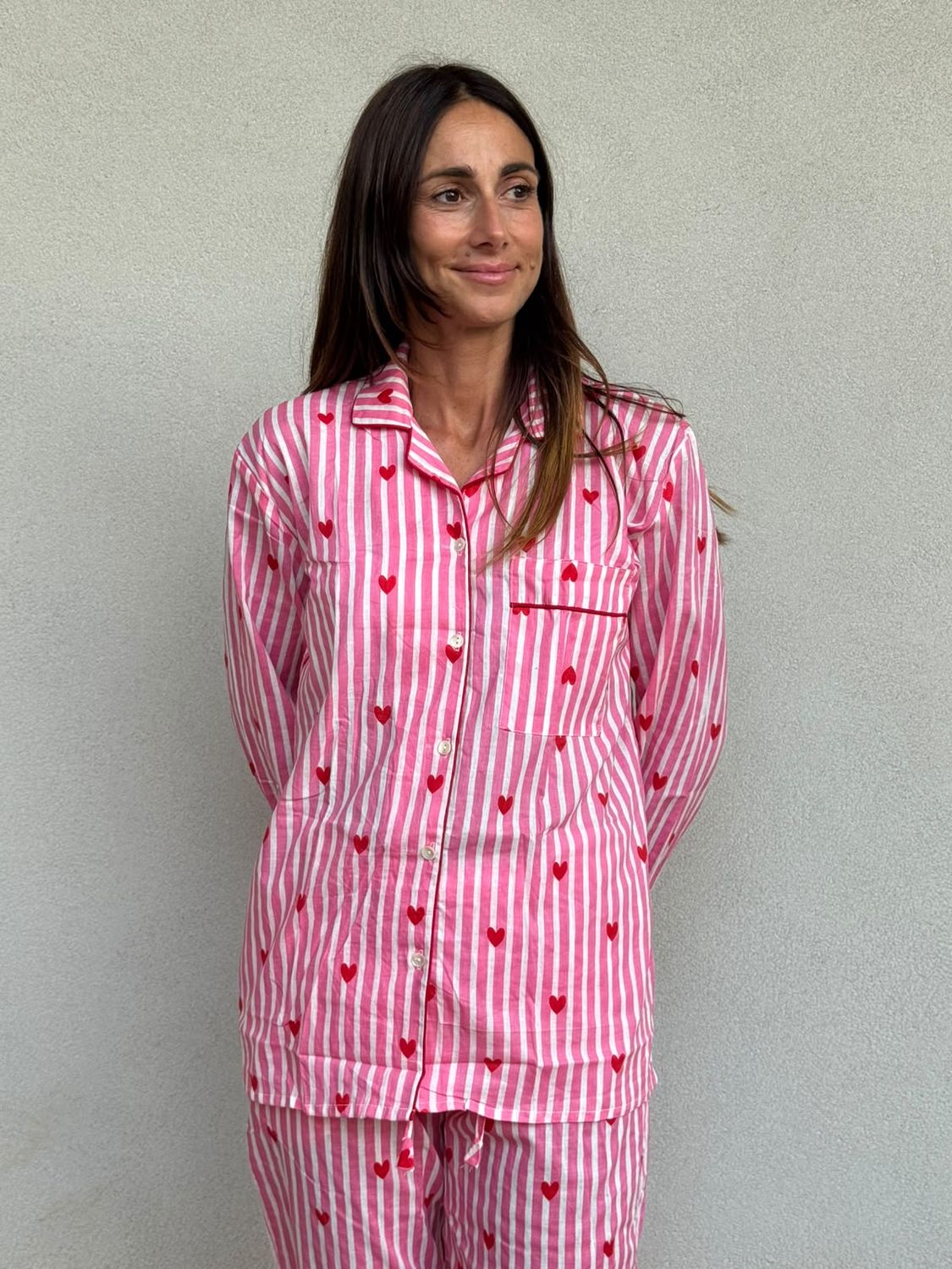 Pigiama cuoricini rosa