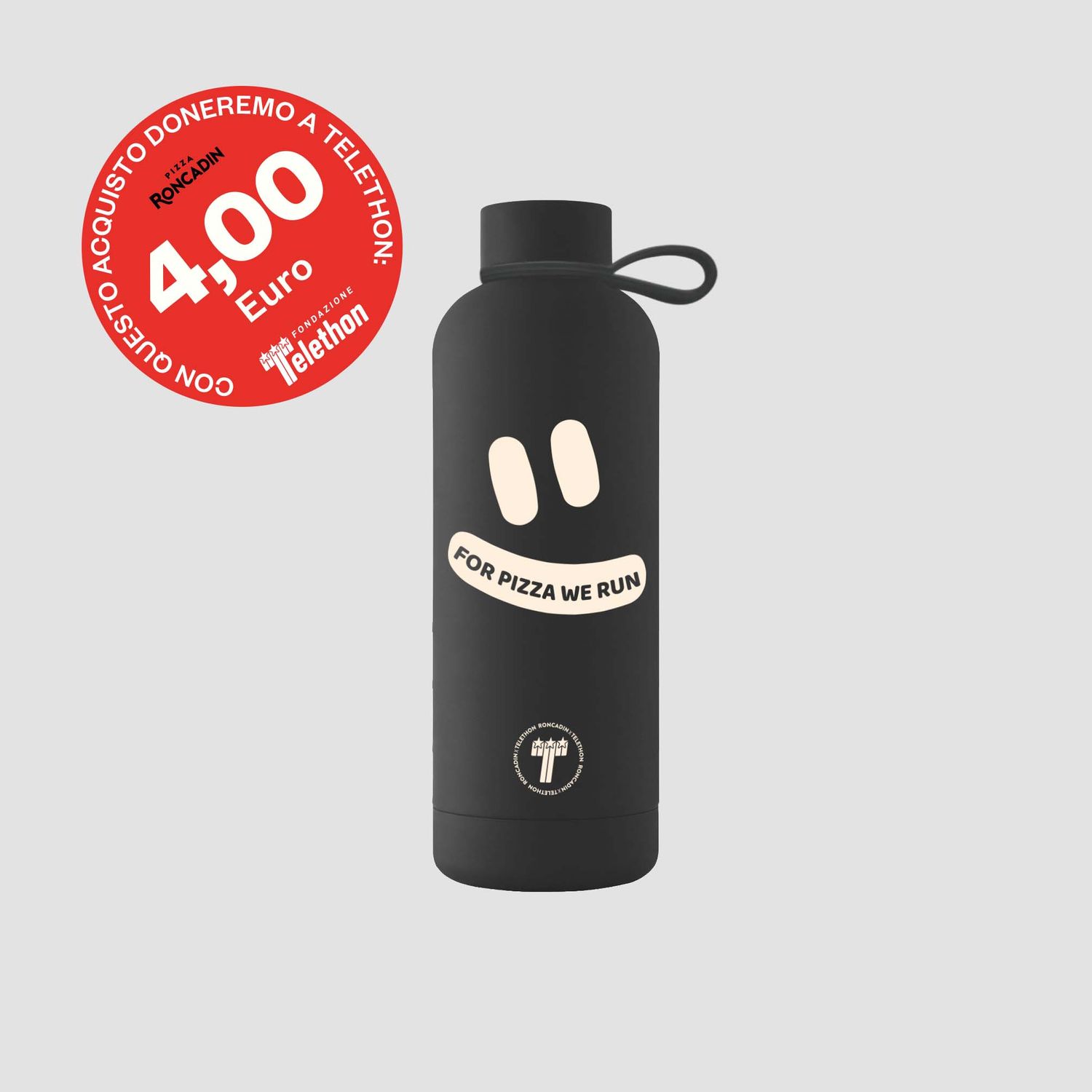 Borraccia termica Soft Touch nera - Roncadin x Telethon 2025