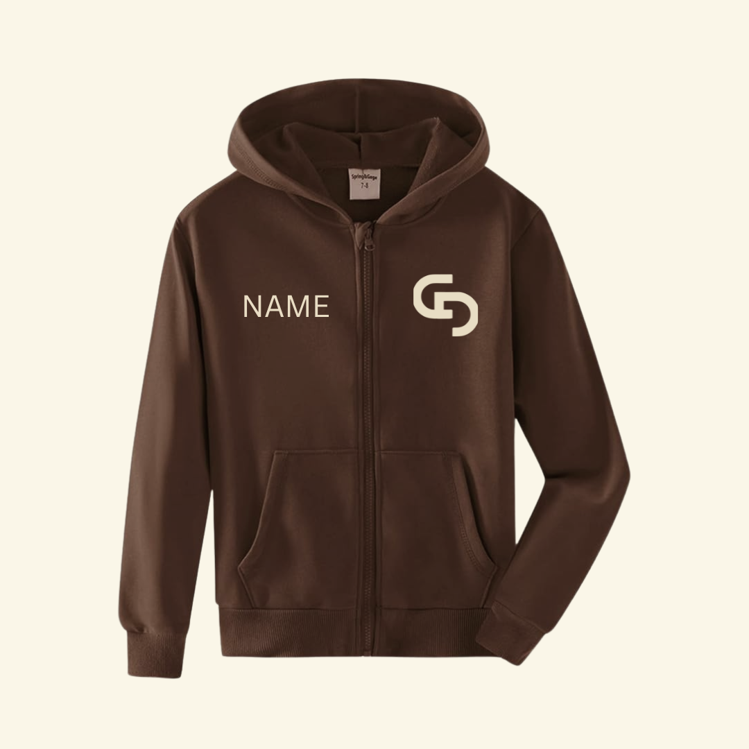 Kids Brown Zip Up