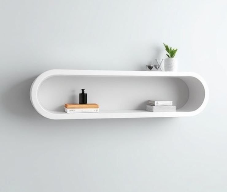 Wooden Wall Shelf with Rounded Edges - Small Decor| Plants| Books