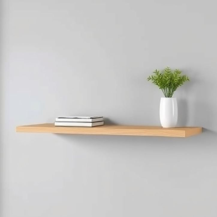 Floating Wooden Wall Shelf - Small Decor| Plants| Books