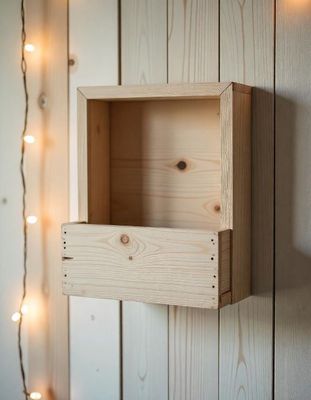 Wooden Wall Shelf Modern Rectangular - Small Decor| Plants| Books