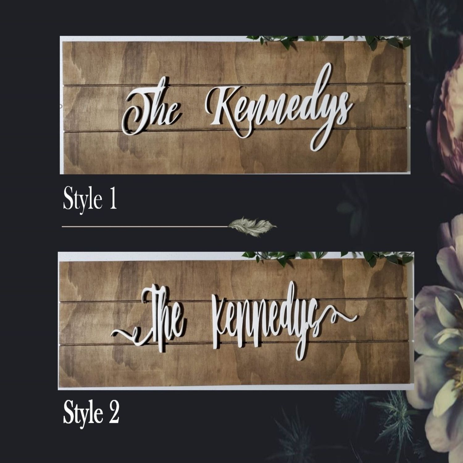 ​Wooden Pallet Styled Name/Last Name/Family Sign with 3D letters