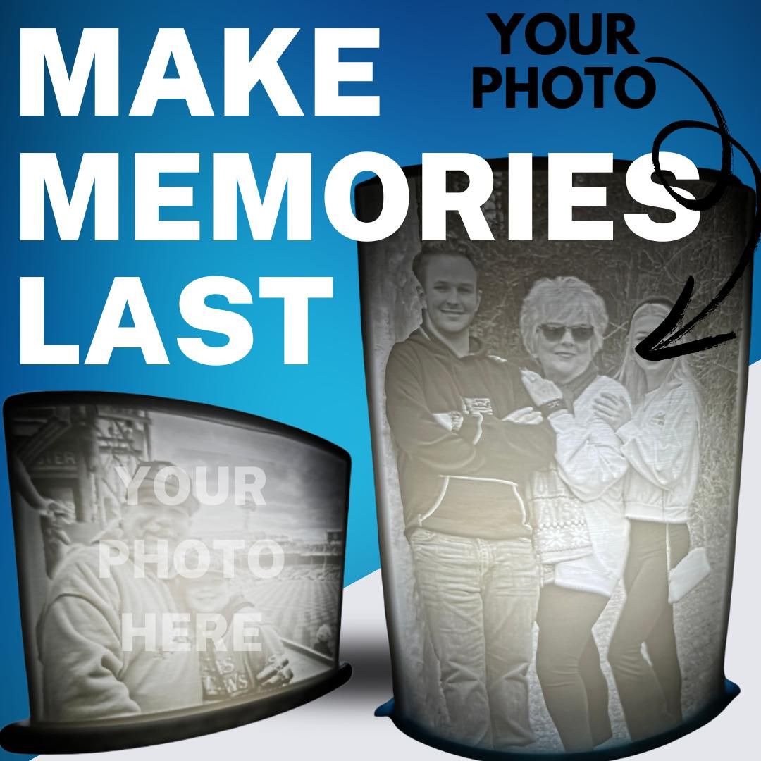 Custom Lithophane with Stand | 3D Printed Photo | Personalized Backlit Photo Gift