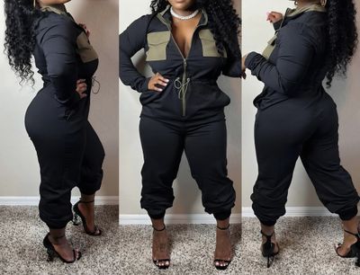 Black/Olive Jumpsuit