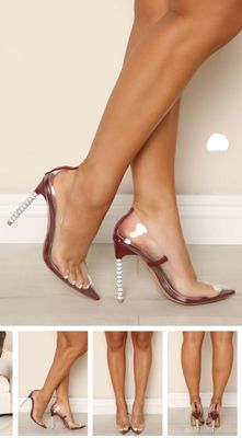 Champagne Problems Clear Pump-Burgundy