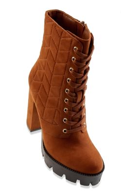 Quilted Lace Up Booties