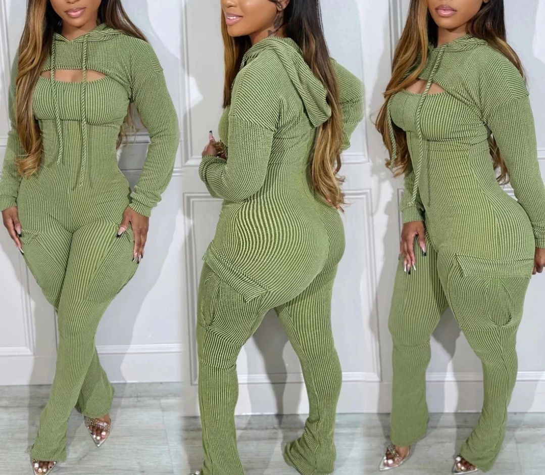 Hoodie Cargo Jumpsuit