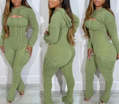 Hoodie Cargo Jumpsuit