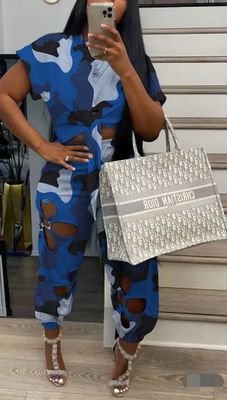 Blue Flower Cut Camo Set