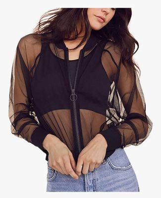 Bomber Mesh Sheer Jacket