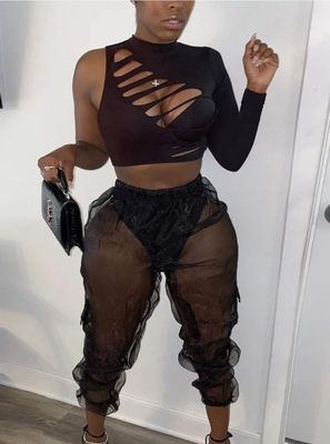 Mesh Sheer BodyCon Jumpsuit