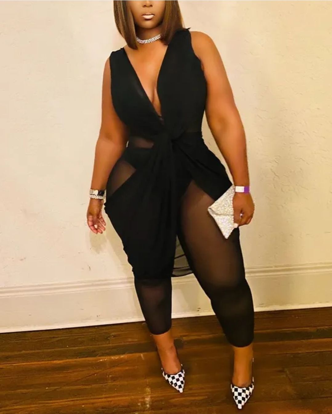 Twisted Rouched Mesh Sheer