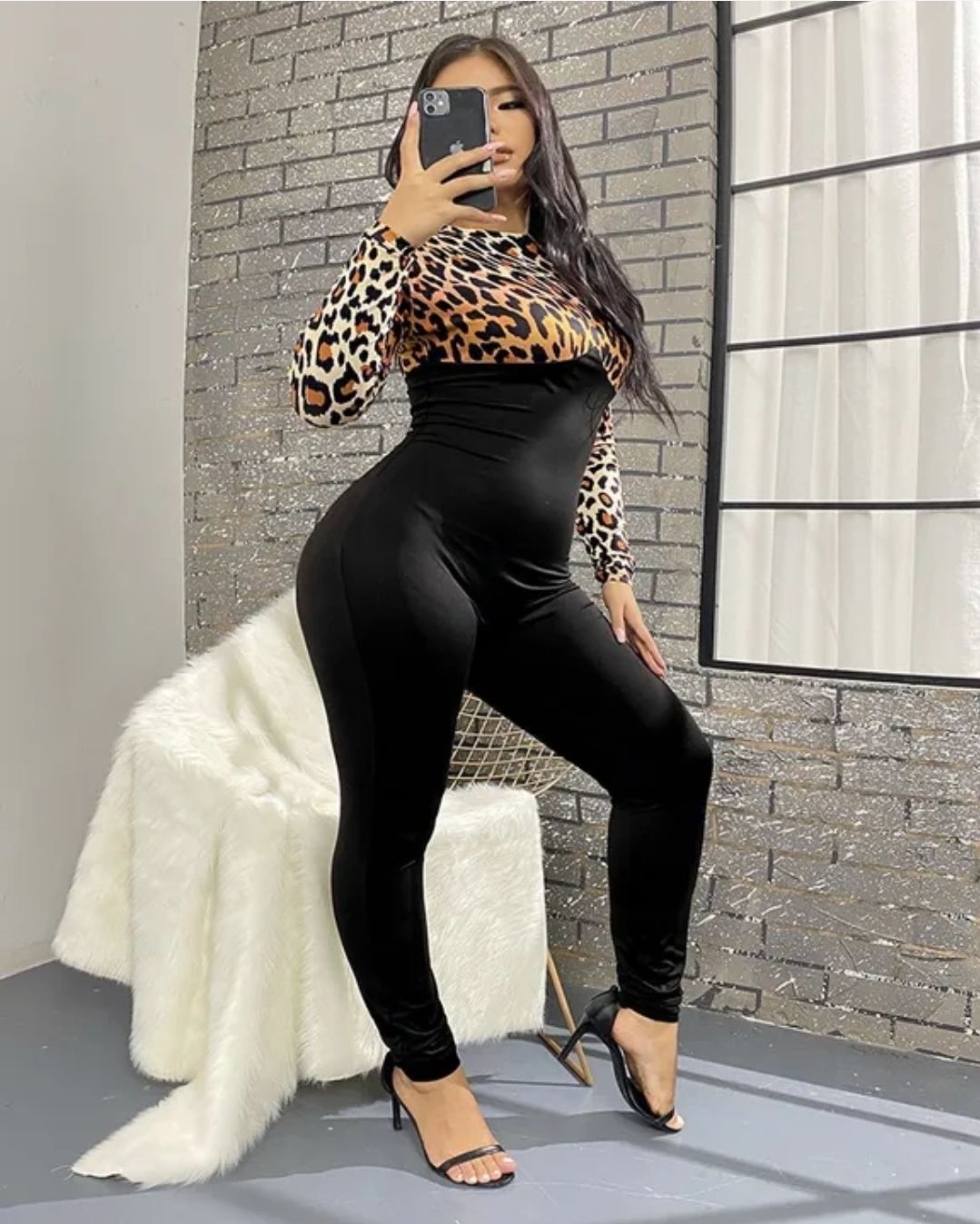 Leopard Form Fitting Jumpsuit