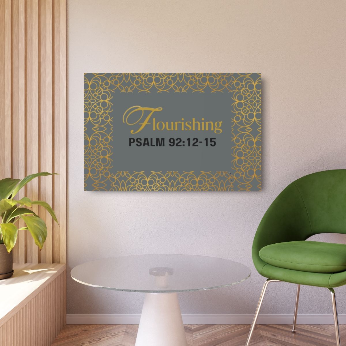Flourishing Metal Art Sign(Dark Gray)