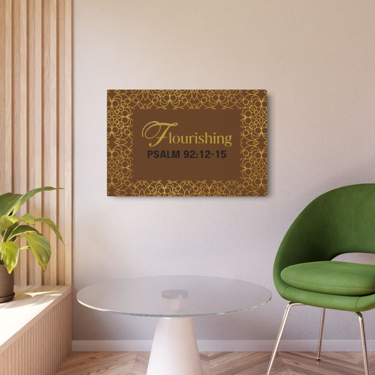 Flourishing Metal Art Sign(Brown)