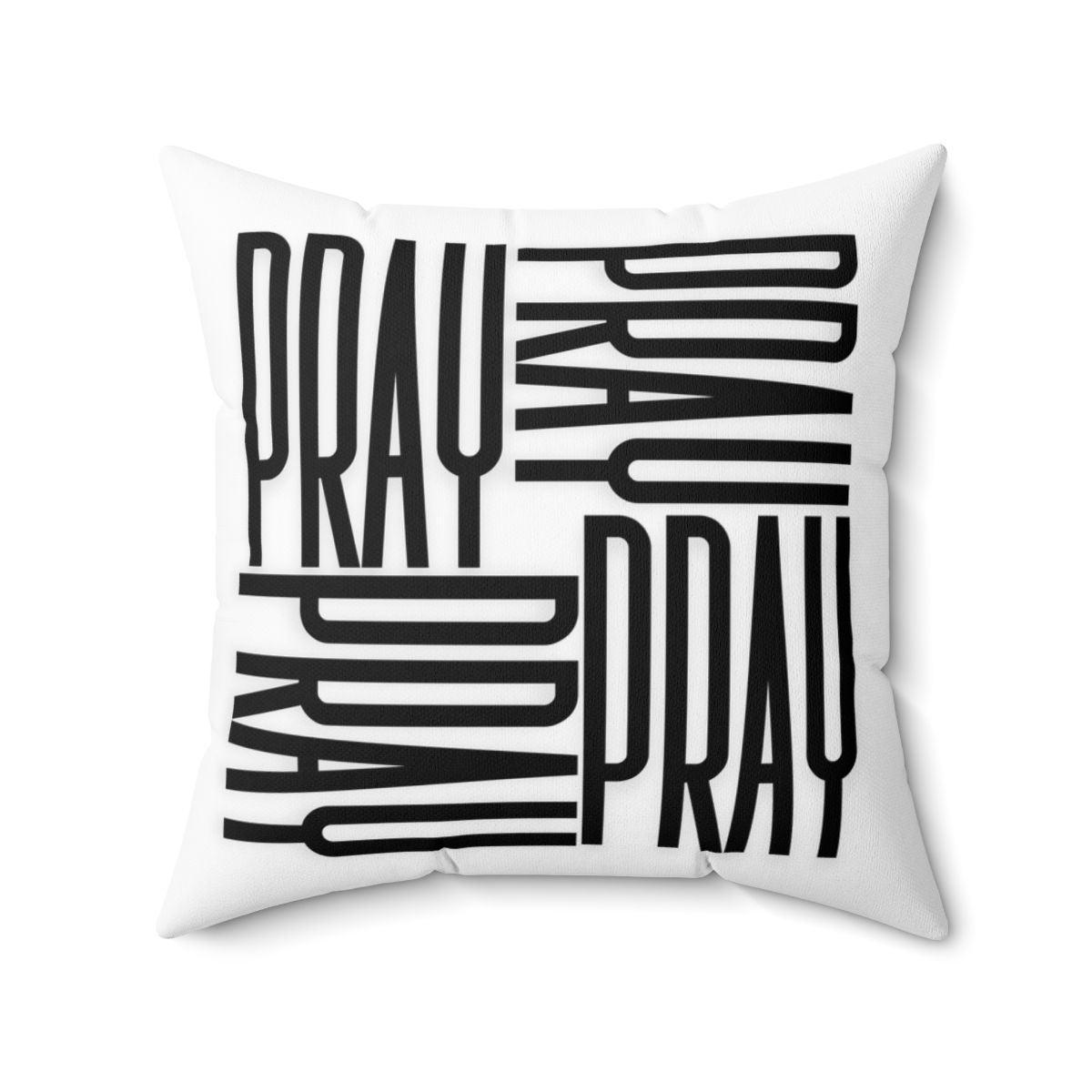 Spun Polyester Square Pillow Black/White