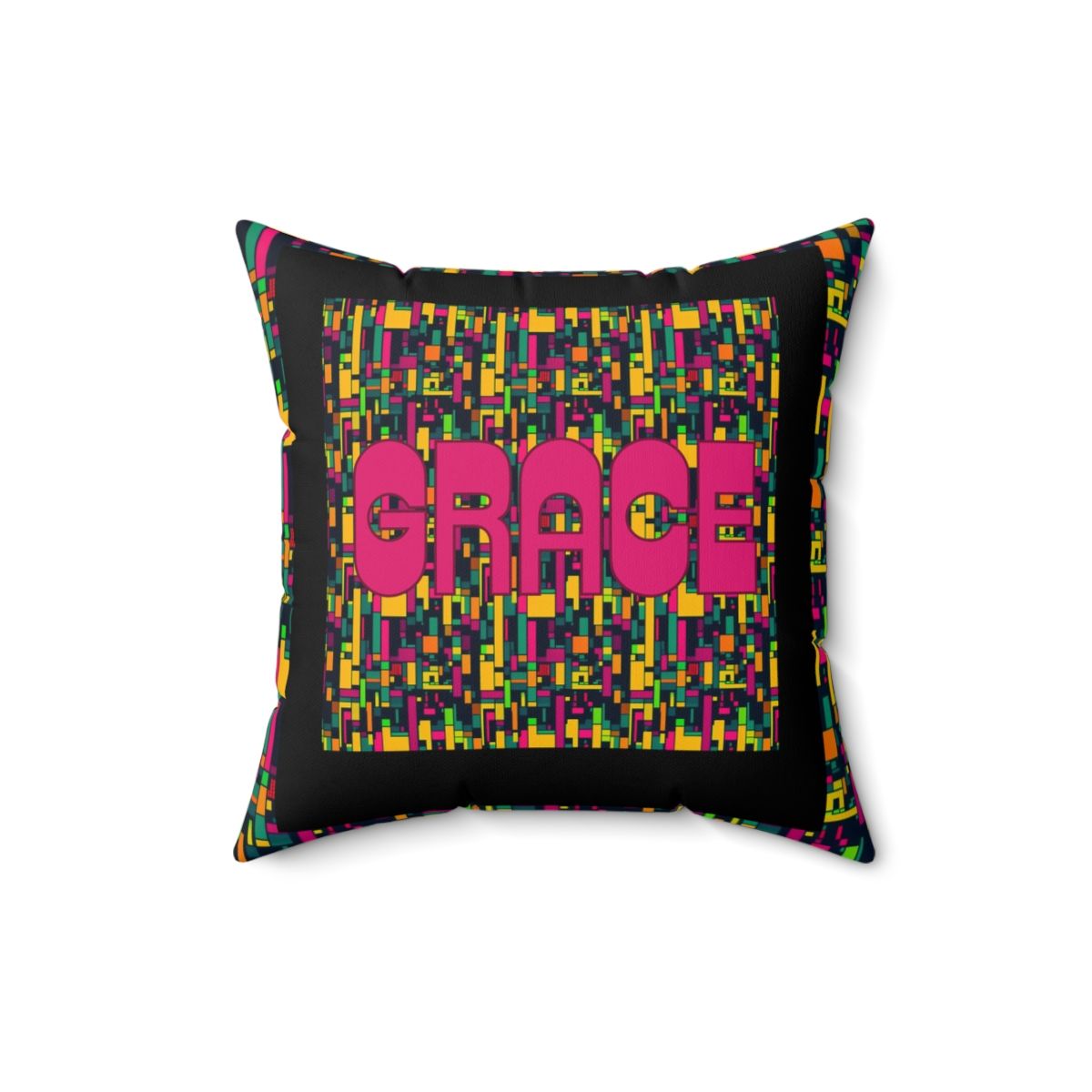 GRACE Spun Polyester Square Pillow (Pink)