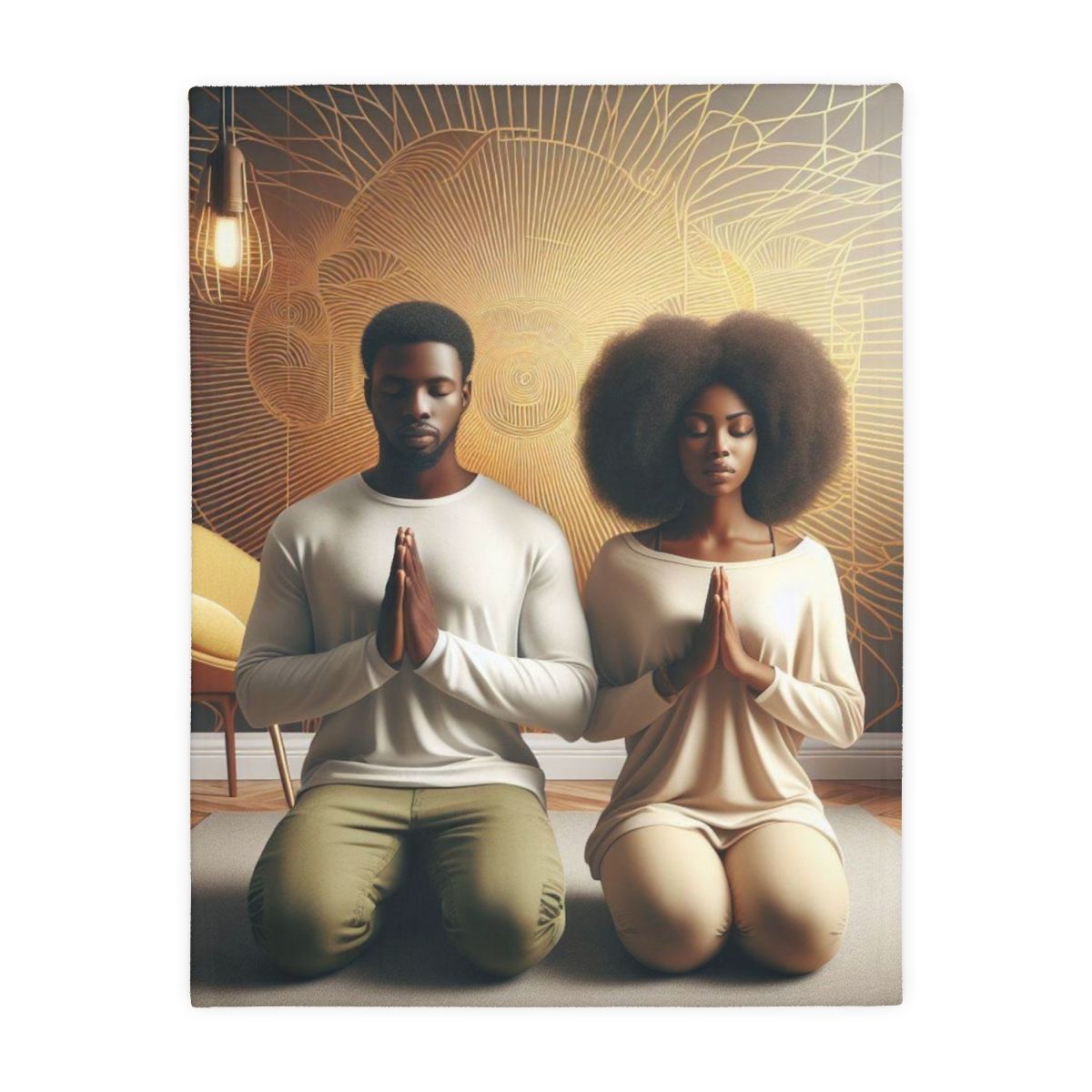 Velveteen Microfiber Blanket Couple (Two-sided print) Wall Hanging