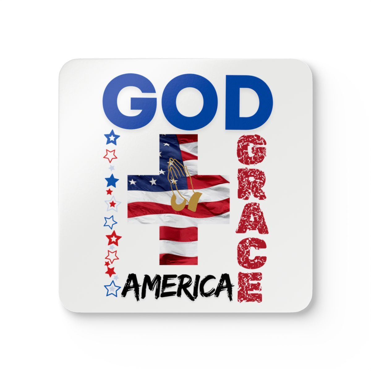 God Grace America Corkwood Coaster Set