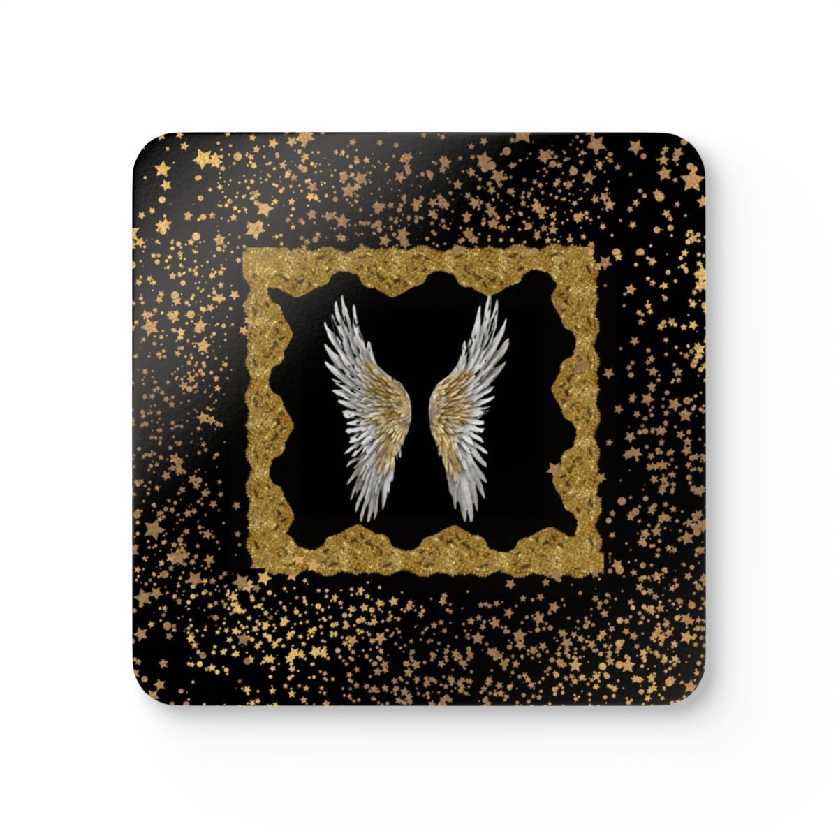 Golden Angel Corkwood Coaster Set Black