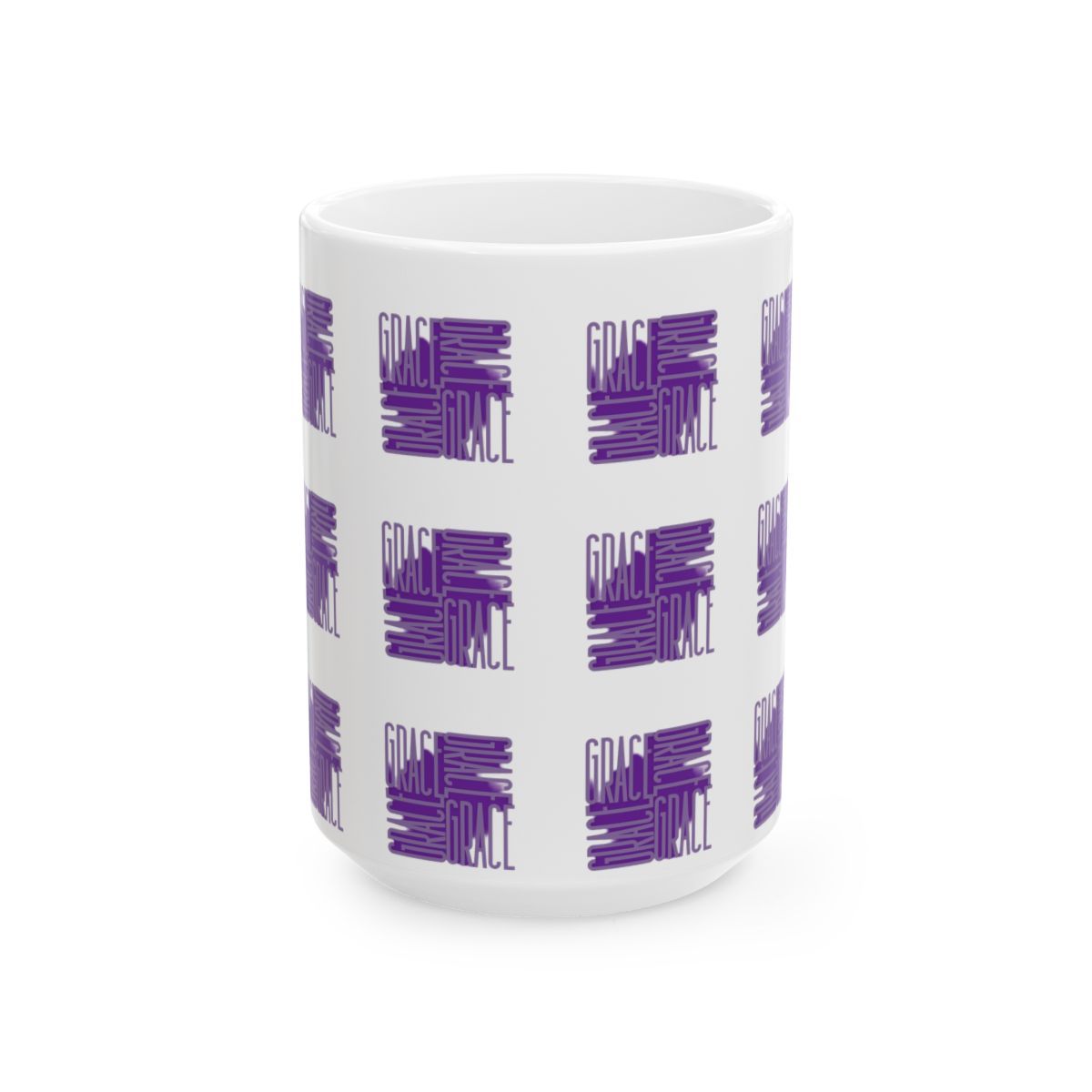 Grace Ceramic Mug 15oz Purple Abstract