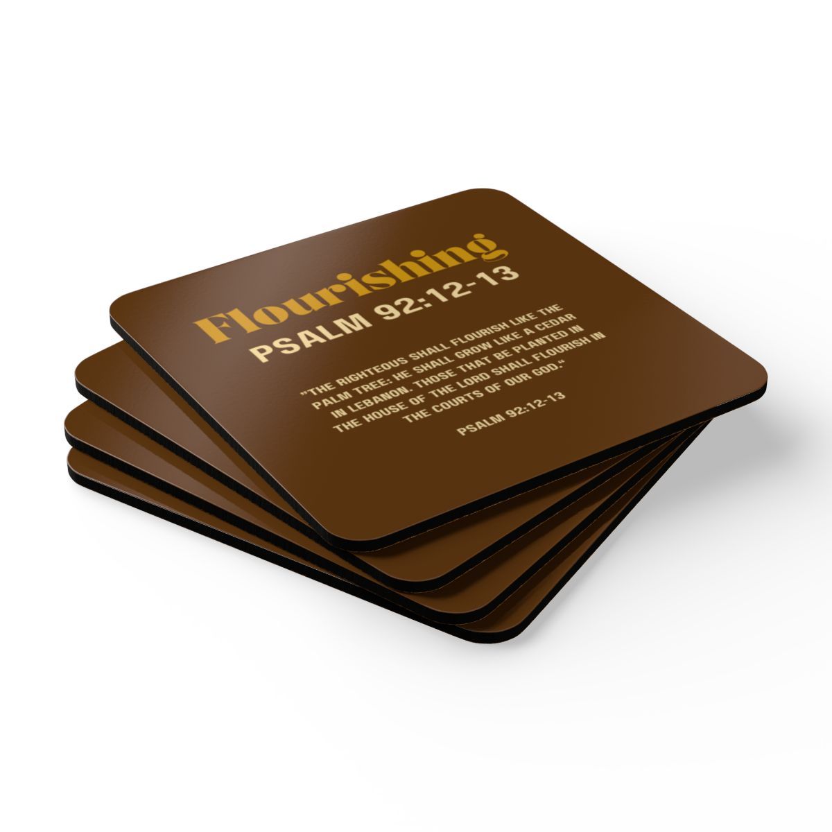 Flourishing Corkwood Coaster Set Brown
