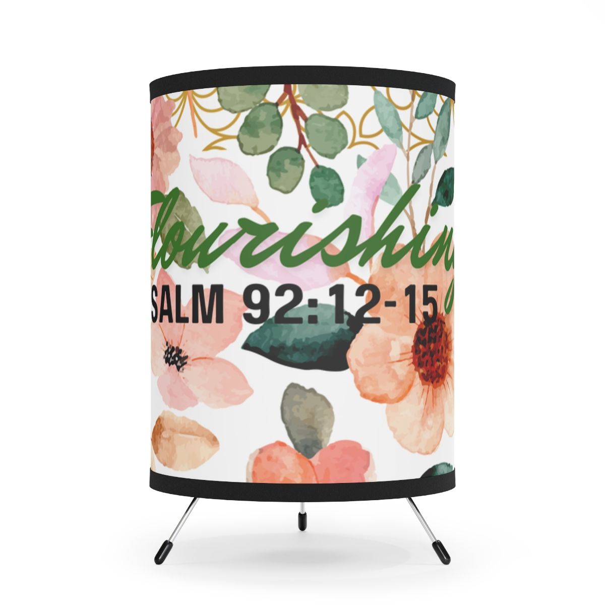 Flourishing  Tripod High-Res Lamp Peach Floral
