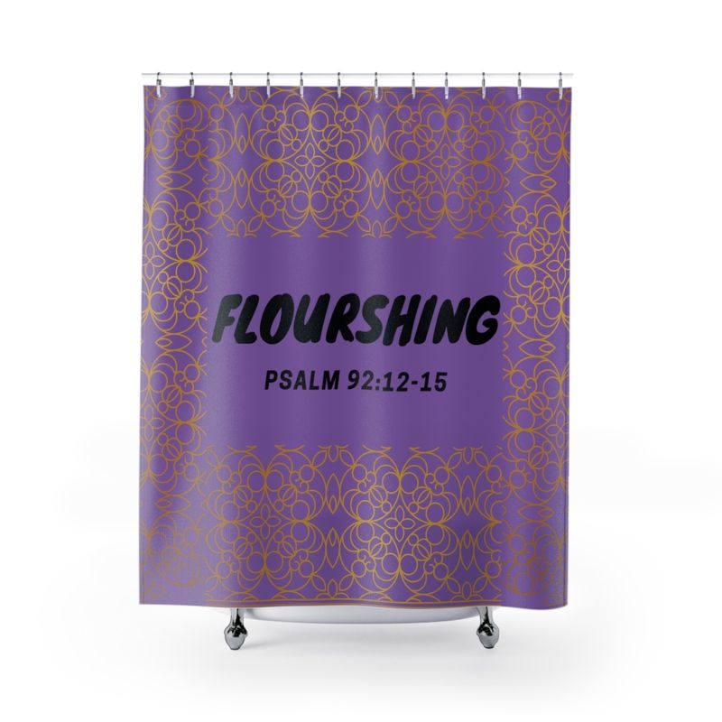 Flourishing Shower Curtain Lavender/Black