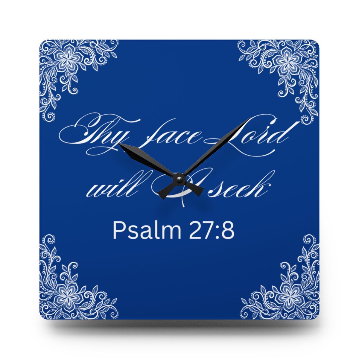 Will I Seek Acrylic Wall Clock Blue