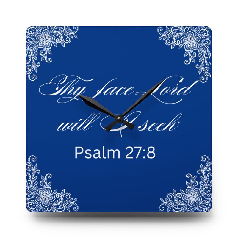 Will I Seek Acrylic Wall Clock Blue