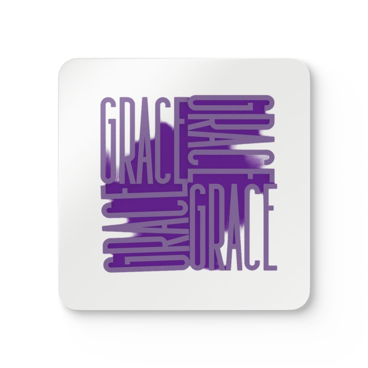 GRACE Abstract Corkwood Coaster Set Purple Patch