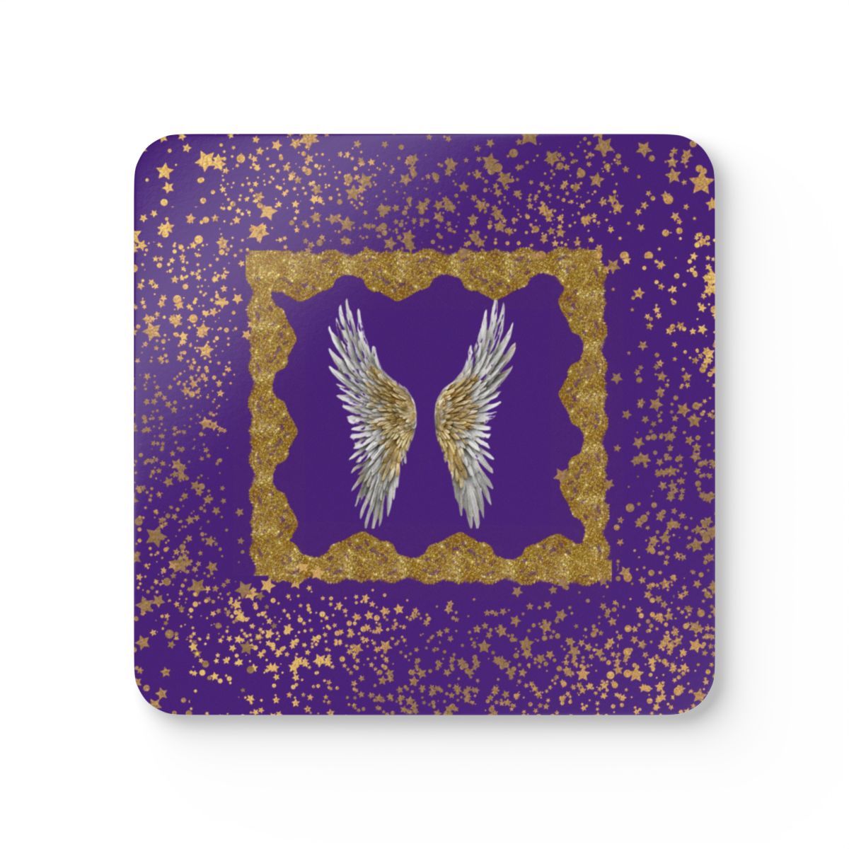 Golden Angel Corkwood Coaster Set Purple