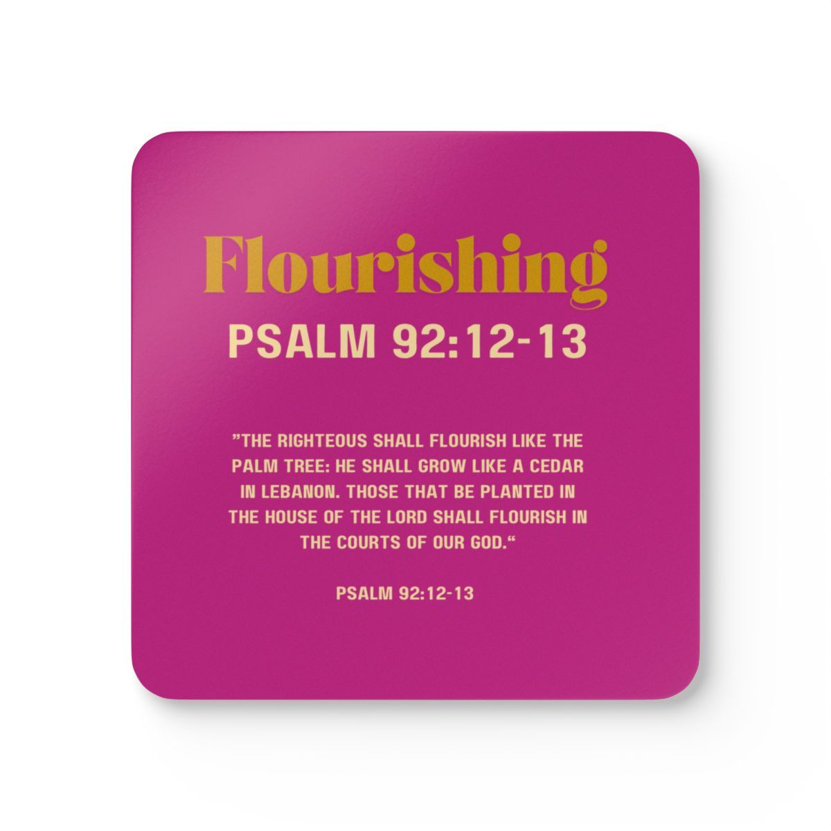 Copy of Flourishing Corkwood Coaster Set Hot Pink