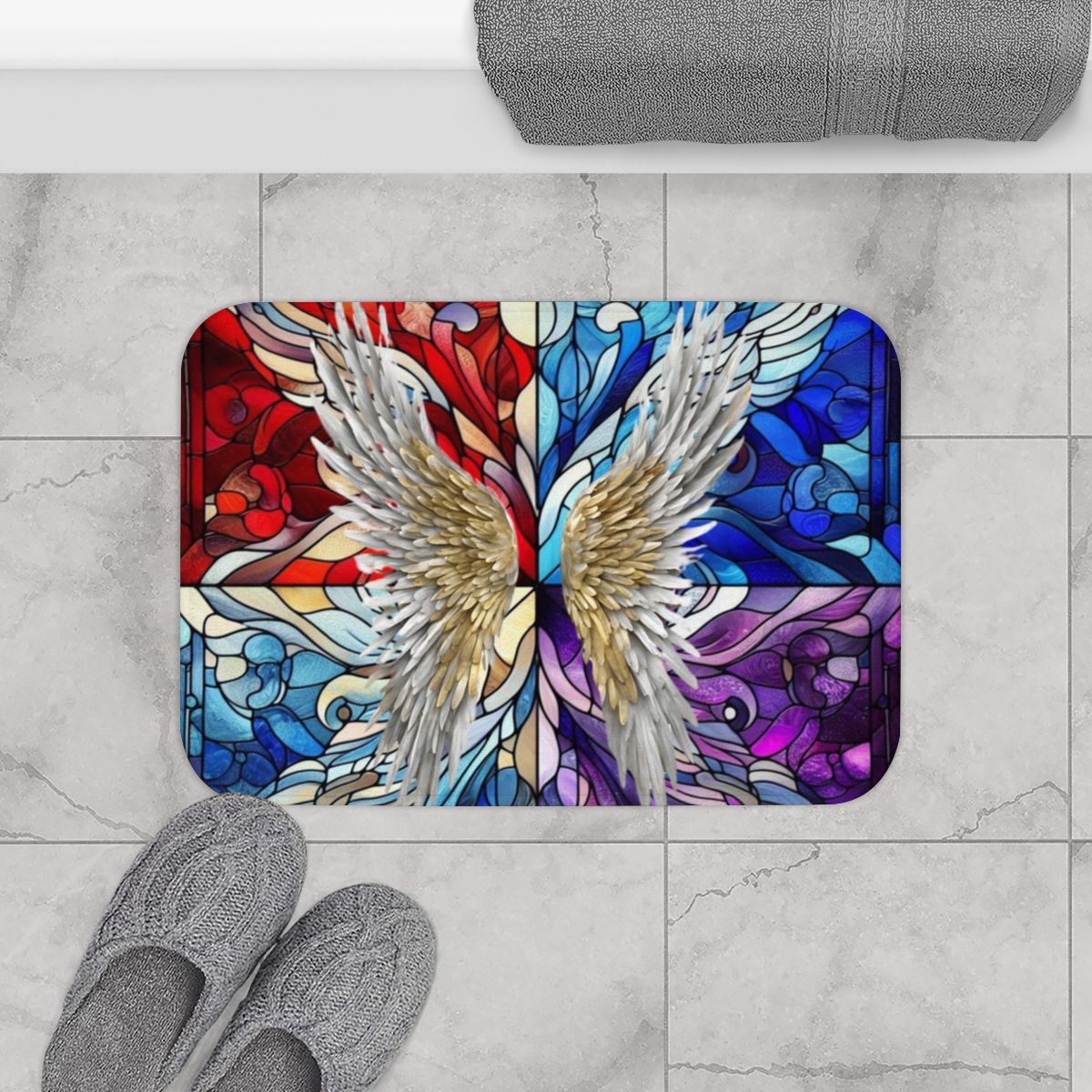 Temple Angel Bath Mat (Matching Shower Curtain)